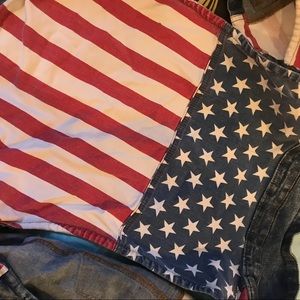 American flag denim vest🇱🇷
